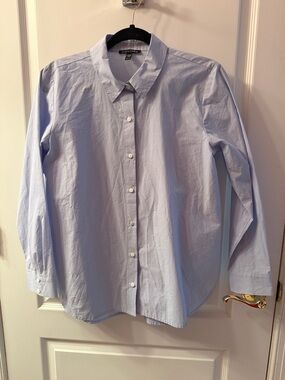 Eileen Fisher Light Blue Cotton Button-Up Shirt